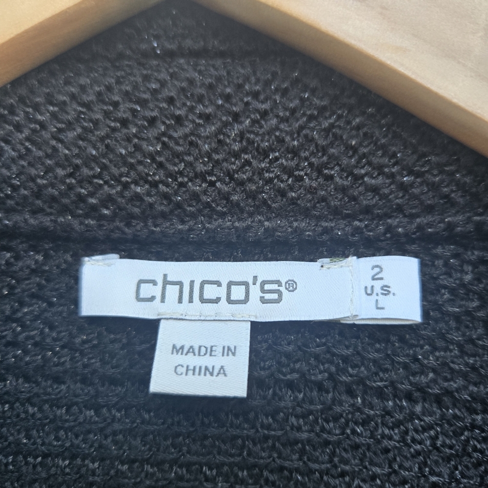 Chico's Elegant Black Embroidered Blazer - Picture 12 of 12